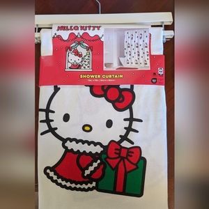 Hello Kitty Christmas Shower Curtain Xmas bathroom  72"